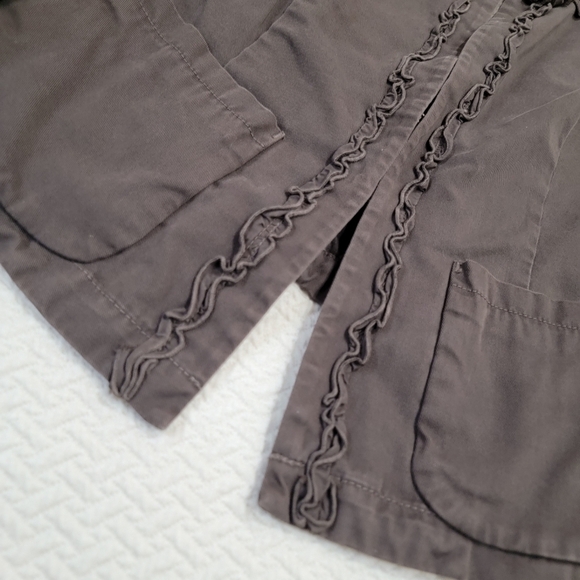 J. Crew Brown Jacket Classic Twill Chino Size 6 Ruffles and Flower - Picture 10 of 16